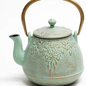 New Japanese Teapot with Stainless Steel Infuser, Cast Iron Tea Kettle Stovetop